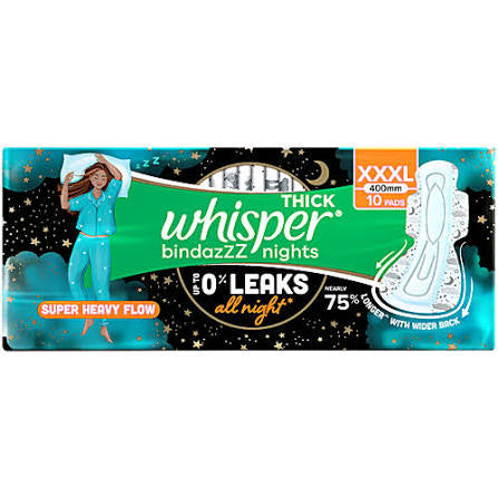 Whisper Bindazz Nights 0% Leaks Xxxl 400mm 10Pads