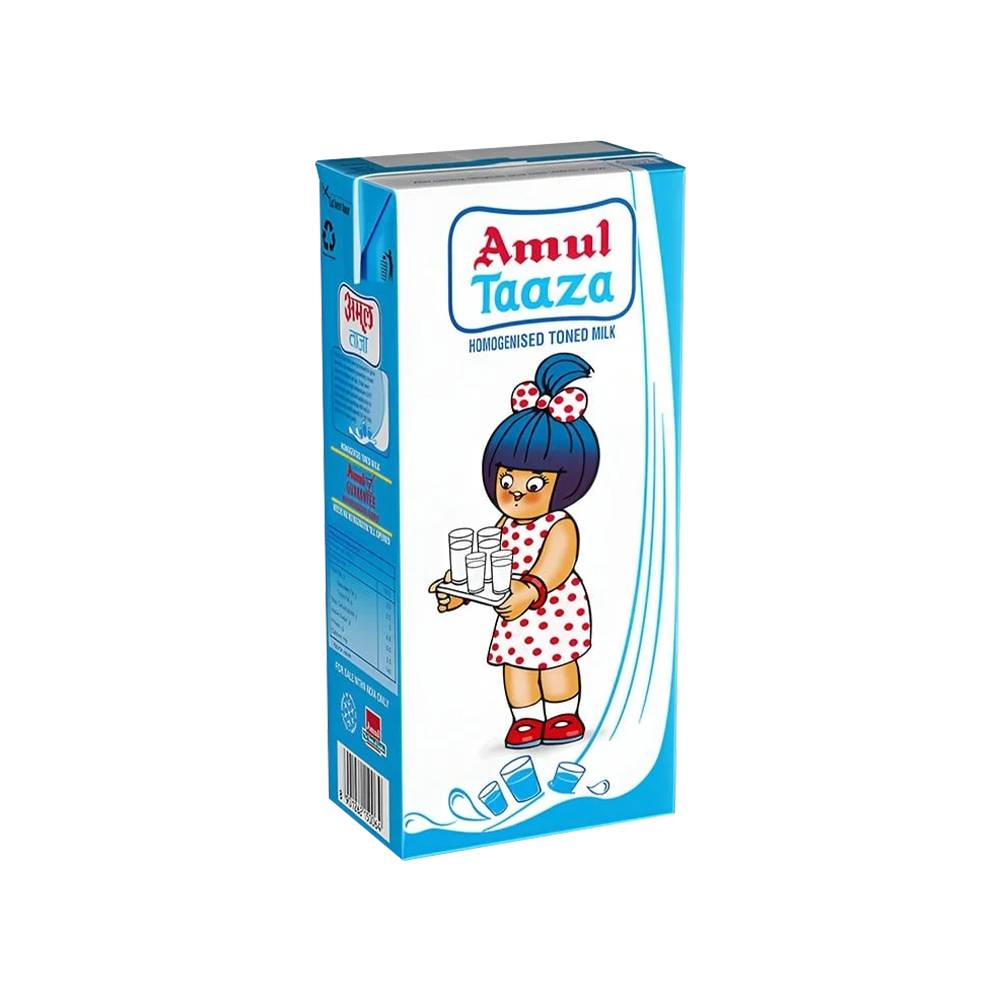 Amul Taaza Homogenised Toned Milk 1l
