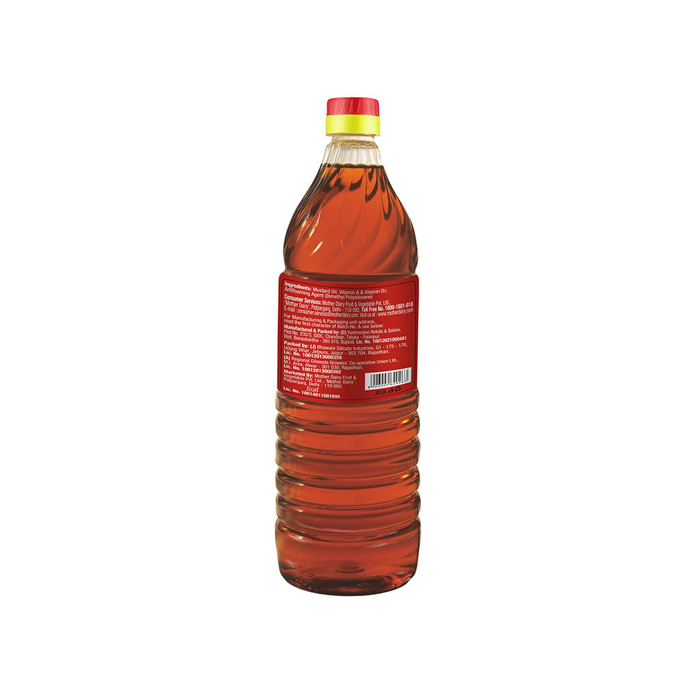 Dhara Kachi Ghani Mustard Oil (0% Trans Fat) 1 ltr