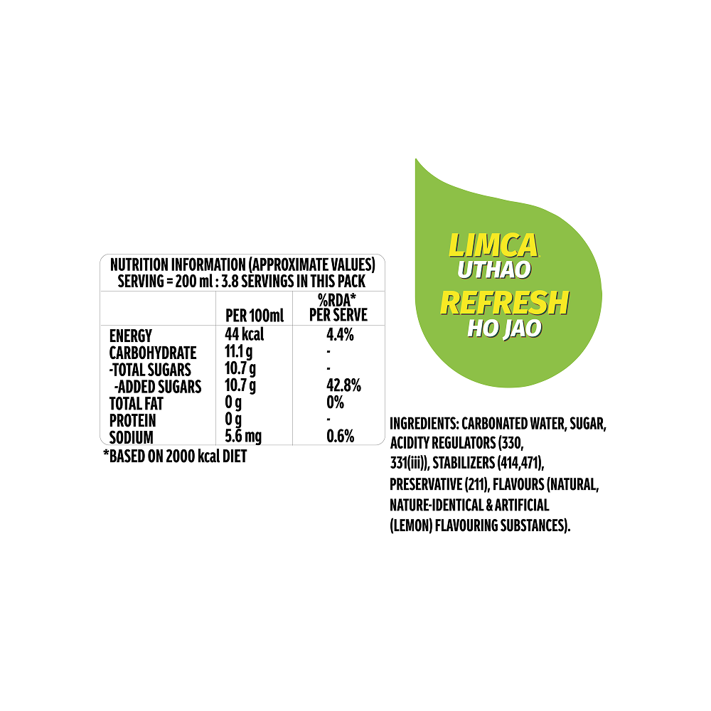 Limca Lemon 'N' Lime Soft Drink 750 ml