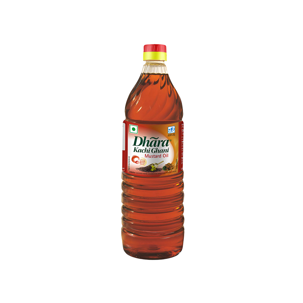 Dhara Kachi Ghani Mustard Oil (0% Trans Fat) 1 ltr