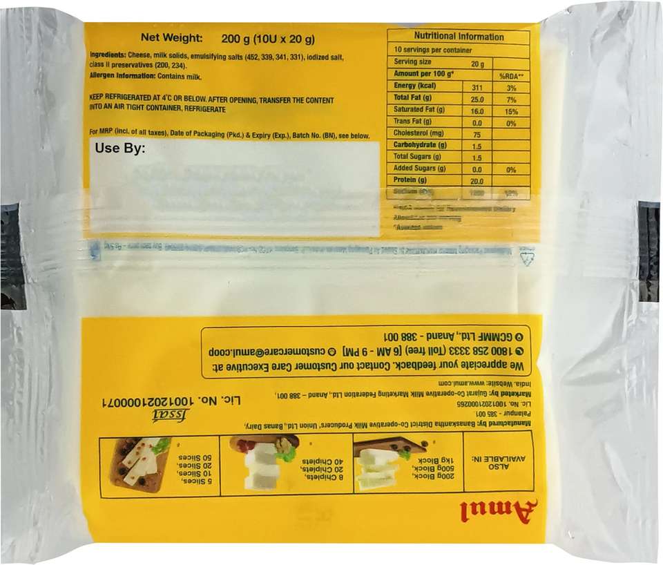 Amul Cheese Slices, 200 gm
