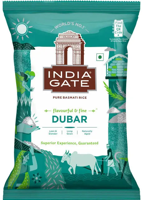 India Gate Pure Basmati Rice 1kg Flavour & Fine Dubar